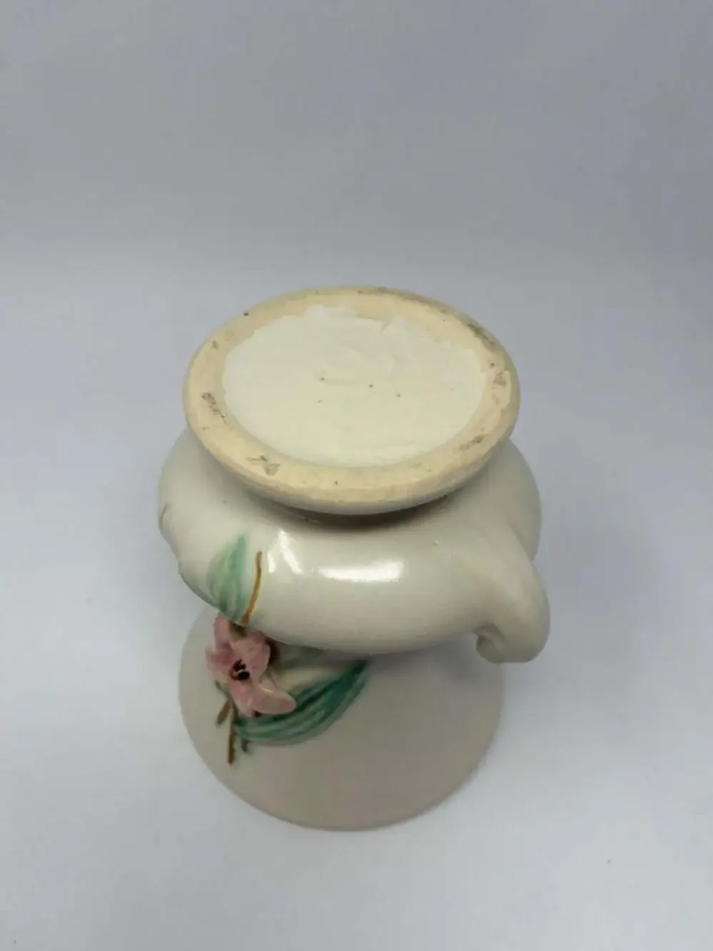 Vintage McCoy Pottery Blossom Time Ceramic Vase with Pink Dogwood Floral Relief